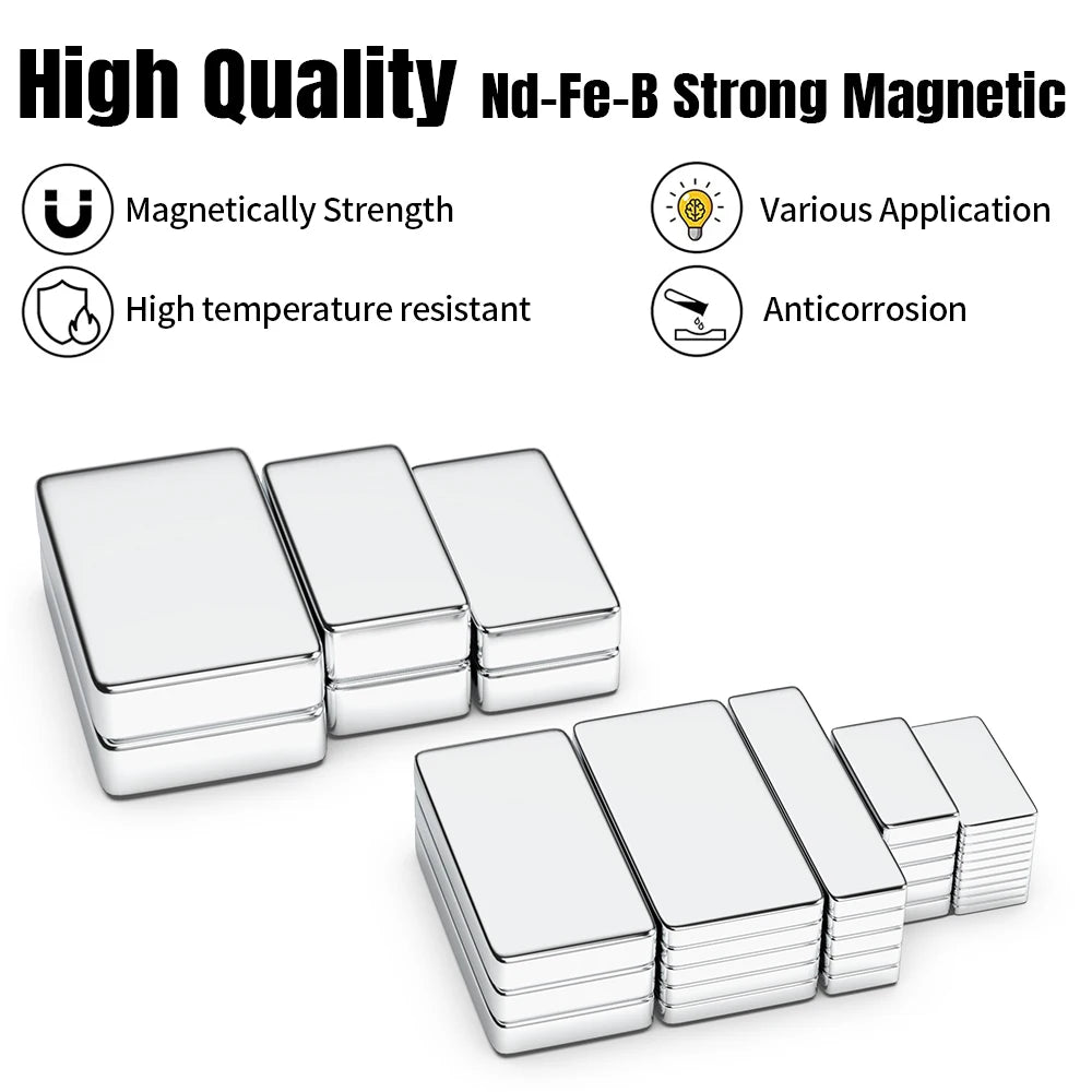 Powerful Square Neodymium Magnets, High-Strength Refrigerator Stickers & DIY Magnets