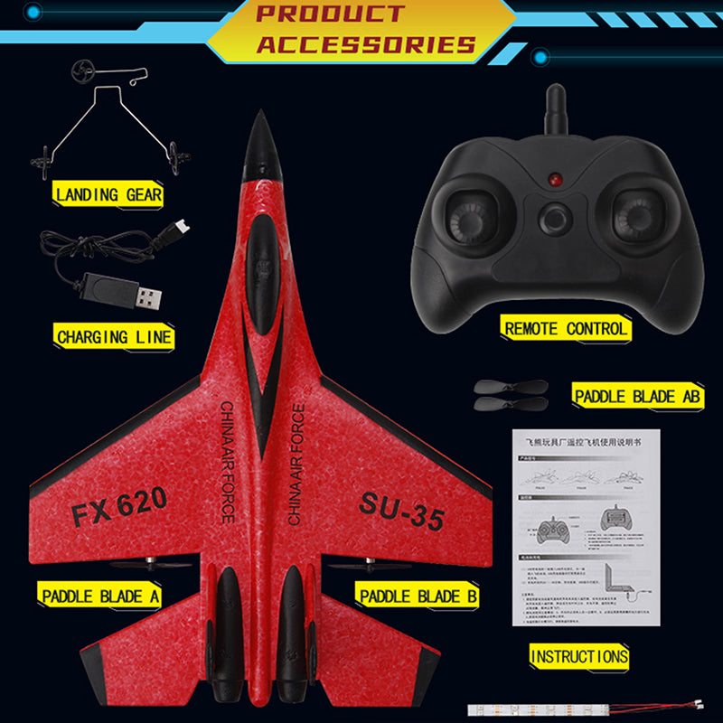 RC Plane 2.4G Remote Control Fighter Jet High Speed Flying Toy