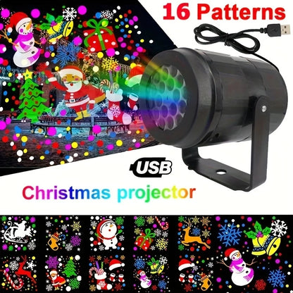 Christmas Laser Projector Light with Snowflake Effects, Waterproof, Rotating LED Stage Lights for Festive Decoration