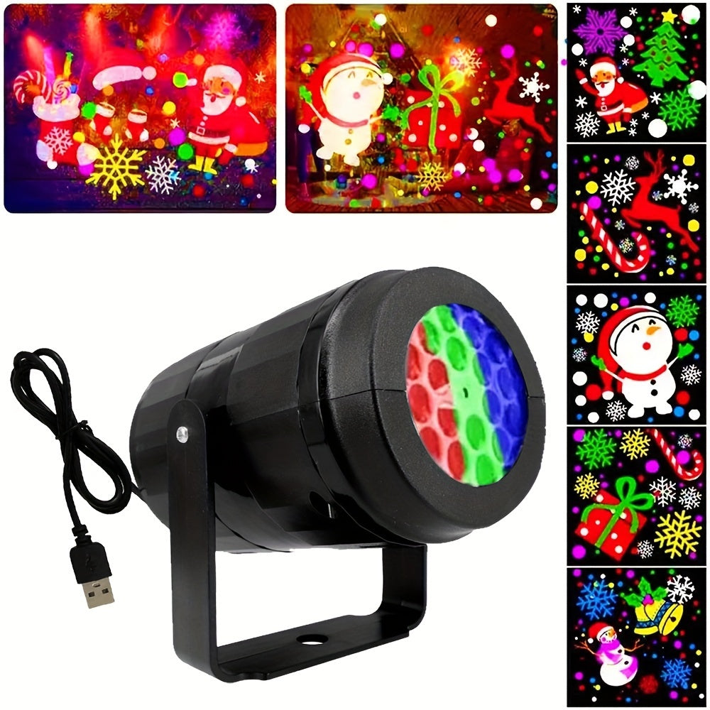 Christmas Laser Projector Light with Snowflake Effects, Waterproof, Rotating LED Stage Lights for Festive Decoration