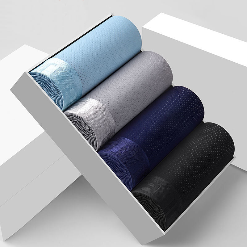 Men Boxer Shorts, Ice Silk Underwear Cool, Breathable & Sexy Slim Panties for All-Day Comfort