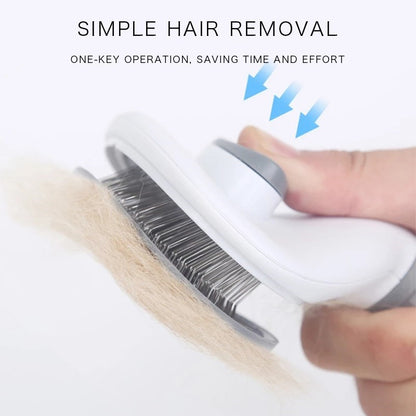 Self-Cleaning Pet Hair Remover Brush, Grooming Tool for Dogs & Cats | Pet Dog Brush & Cat Comb