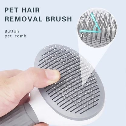 Self-Cleaning Pet Hair Remover Brush, Grooming Tool for Dogs & Cats | Pet Dog Brush & Cat Comb
