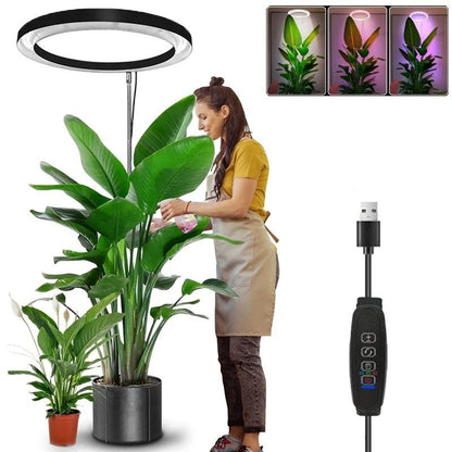 Indoor Plants Full Spectrum, Height Adjustable LED Ring Grow Lights, Large Plant Light for Indoor Plants, Growing Lamp
