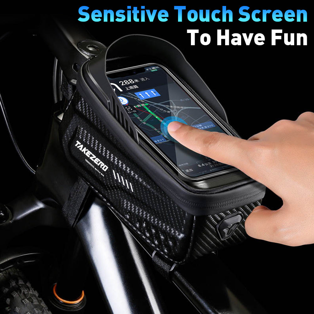 NEWBOLER Waterproof Bike Frame Bag, Touchscreen Phone Case, Rainproof Cycling Top Tube Bag for MTB & Road Bikes