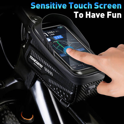 NEWBOLER Waterproof Bike Frame Bag, Touchscreen Phone Case, Rainproof Cycling Top Tube Bag for MTB & Road Bikes