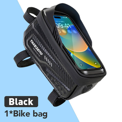 NEWBOLER Waterproof Bike Frame Bag, Touchscreen Phone Case, Rainproof Cycling Top Tube Bag for MTB & Road Bikes