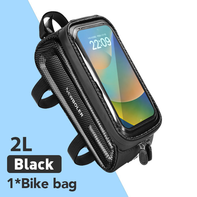 NEWBOLER Waterproof Bike Frame Bag, Touchscreen Phone Case, Rainproof Cycling Top Tube Bag for MTB & Road Bikes