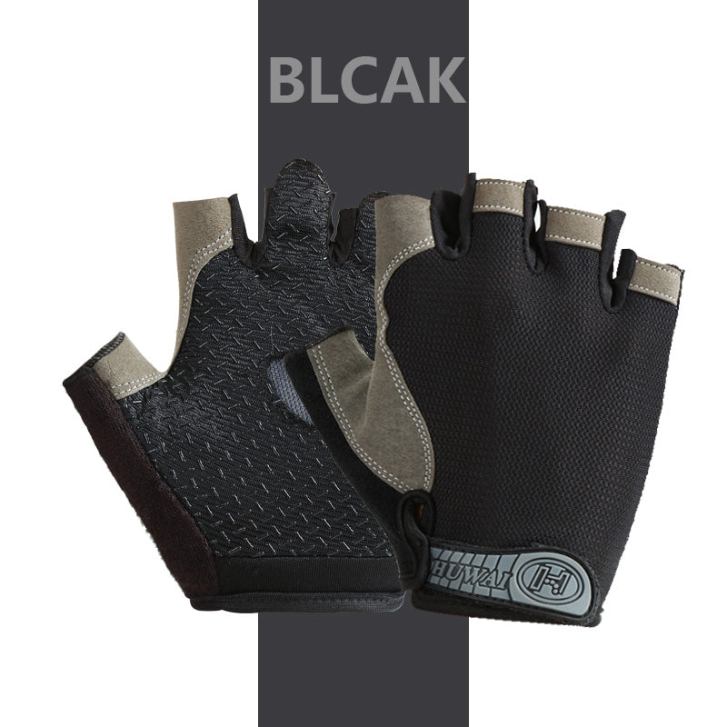 Cycling Bicycle Gloves, Half Finger Gym Gloves with Anti-Slip Grip & Breathable Design