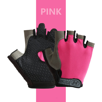 Cycling Bicycle Gloves, Half Finger Gym Gloves with Anti-Slip Grip & Breathable Design