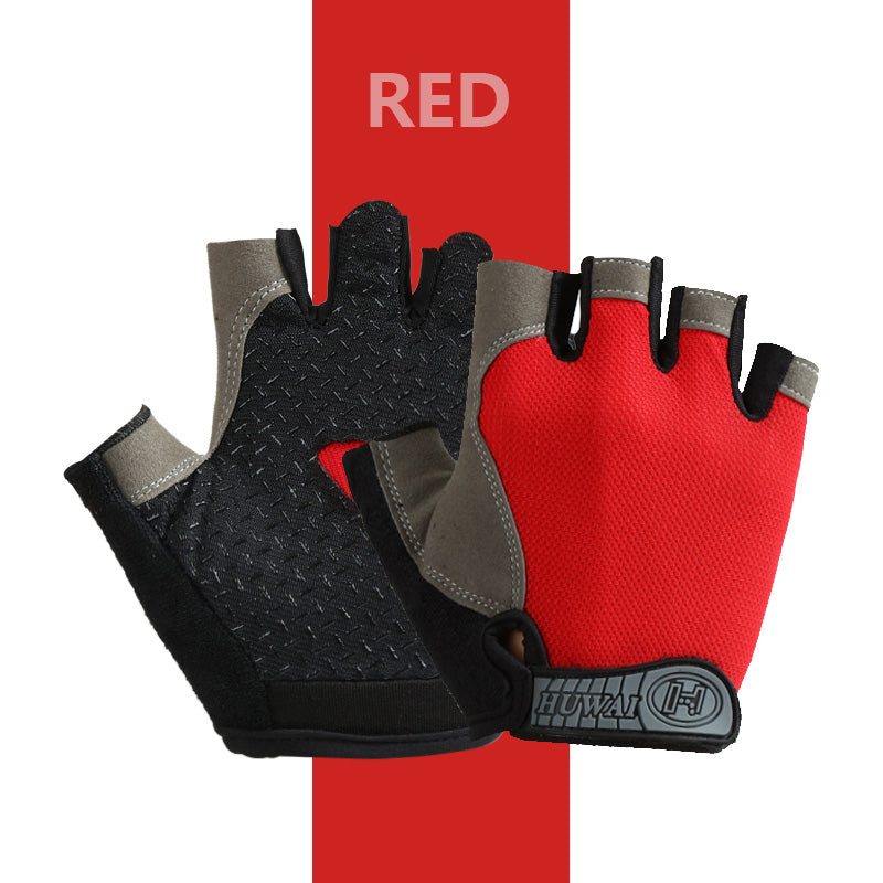 Cycling Bicycle Gloves, Half Finger Gym Gloves with Anti-Slip Grip & Breathable Design
