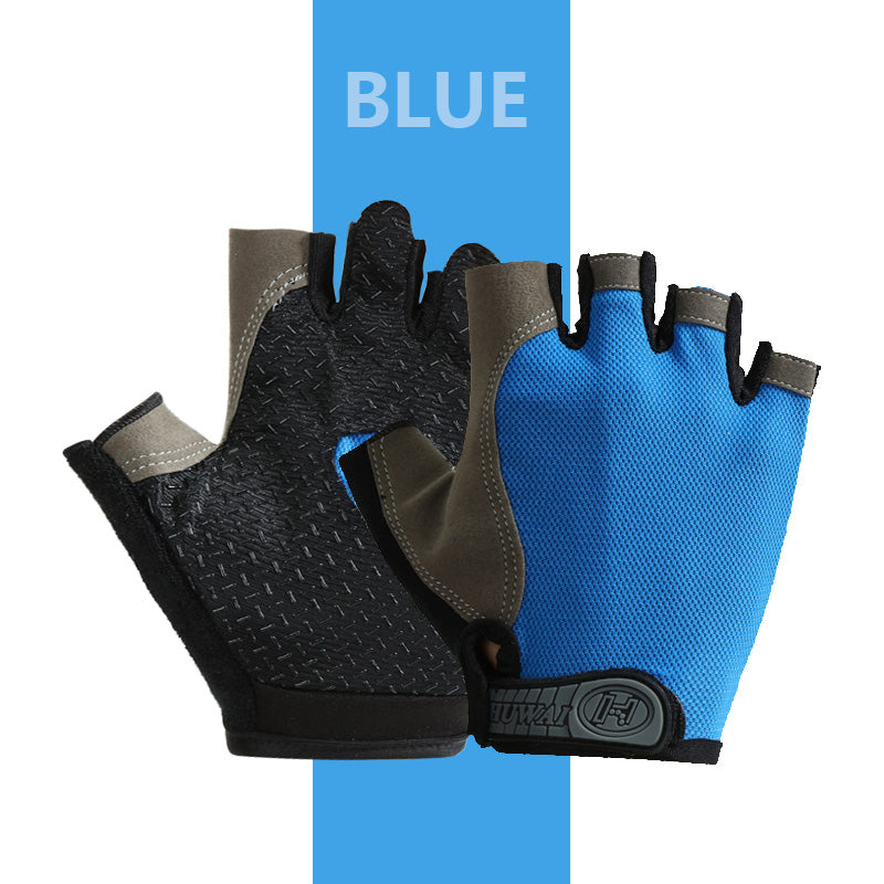 Cycling Bicycle Gloves, Half Finger Gym Gloves with Anti-Slip Grip & Breathable Design
