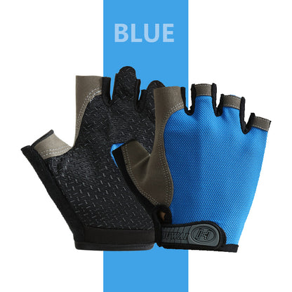 Cycling Bicycle Gloves, Half Finger Gym Gloves with Anti-Slip Grip & Breathable Design