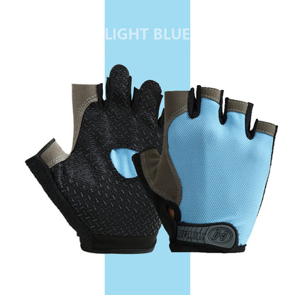 Cycling Bicycle Gloves, Half Finger Gym Gloves with Anti-Slip Grip & Breathable Design