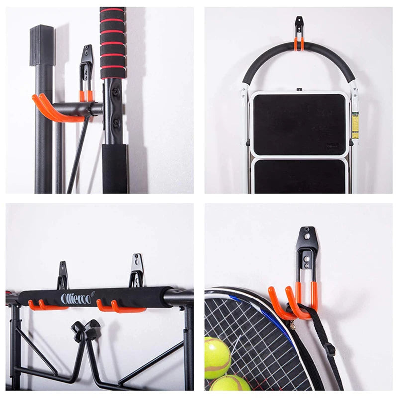 Wall Mount Bicycle Hanger Hooks, Heavy Duty Storage Hook for Garage, Ladders & Garden Tools