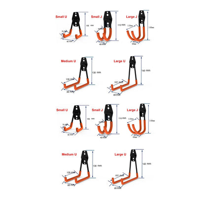 Wall Mount Bicycle Hanger Hooks, Heavy Duty Storage Hook for Garage, Ladders & Garden Tools