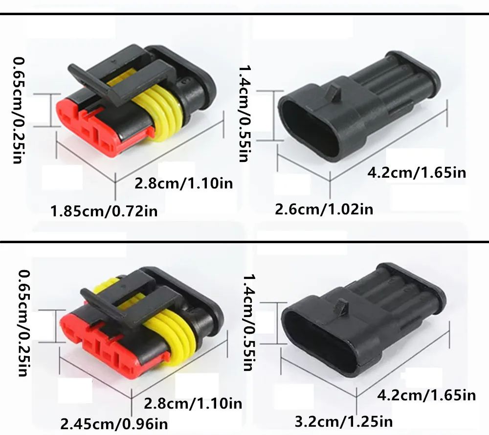 Waterproof Electrical Connector – 10Pcs Quick-Connect Terminals with Wire for Cars, Boats & Marine
