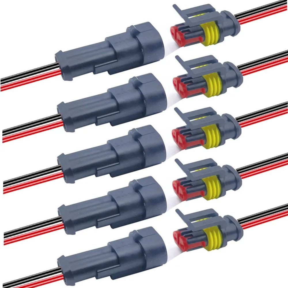 Waterproof Electrical Connector – 10Pcs Quick-Connect Terminals with Wire for Cars, Boats & Marine
