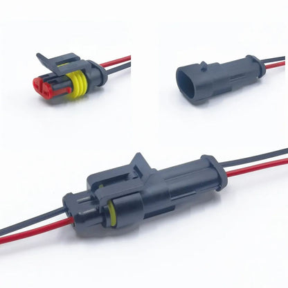 Waterproof Electrical Connector – 10Pcs Quick-Connect Terminals with Wire for Cars, Boats & Marine