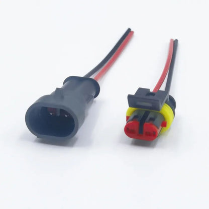 Waterproof Electrical Connector – 10Pcs Quick-Connect Terminals with Wire for Cars, Boats & Marine