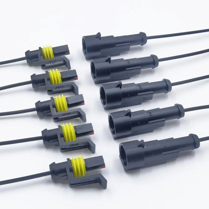 Waterproof Electrical Connector – 10Pcs Quick-Connect Terminals with Wire for Cars, Boats & Marine