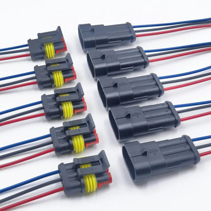 Waterproof Electrical Connector – 10Pcs Quick-Connect Terminals with Wire for Cars, Boats & Marine