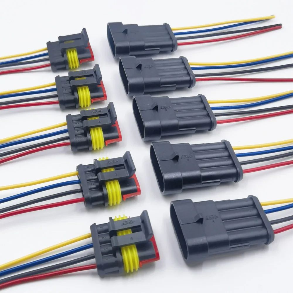 Waterproof Electrical Connector – 10Pcs Quick-Connect Terminals with Wire for Cars, Boats & Marine