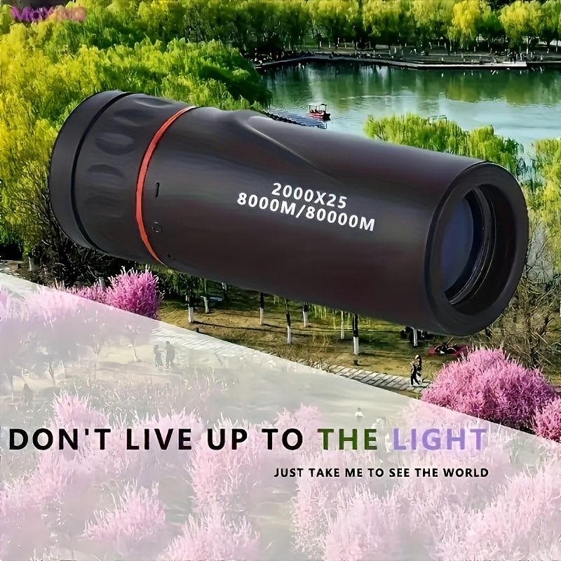 HD Monocular Telescope Compact & Portable for Travel, Hiking, Fishing, Camping, Stargazing & Bird Watching