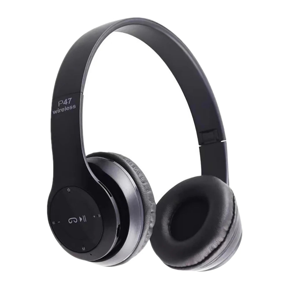 P47 Wireless Bluetooth Headset Stereo Folding Over Ear Headphones for Sports, Gaming & Phone