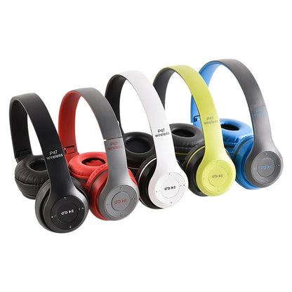 P47 Wireless Bluetooth Headset Stereo Folding Over Ear Headphones for Sports, Gaming & Phone