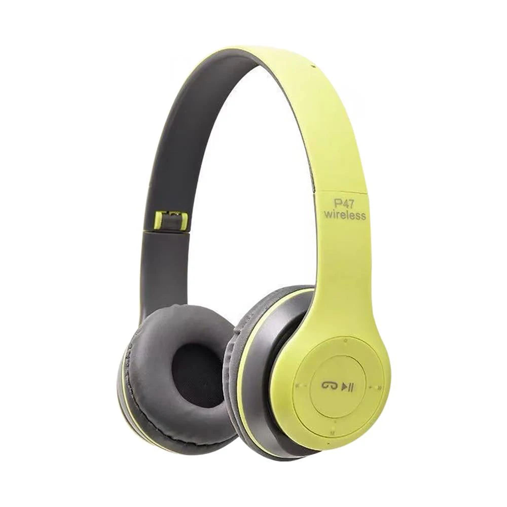 P47 Wireless Bluetooth Headset Stereo Folding Over Ear Headphones for Sports, Gaming & Phone