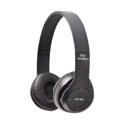 P47 Wireless Bluetooth Headset Stereo Folding Over Ear Headphones for Sports, Gaming & Phone