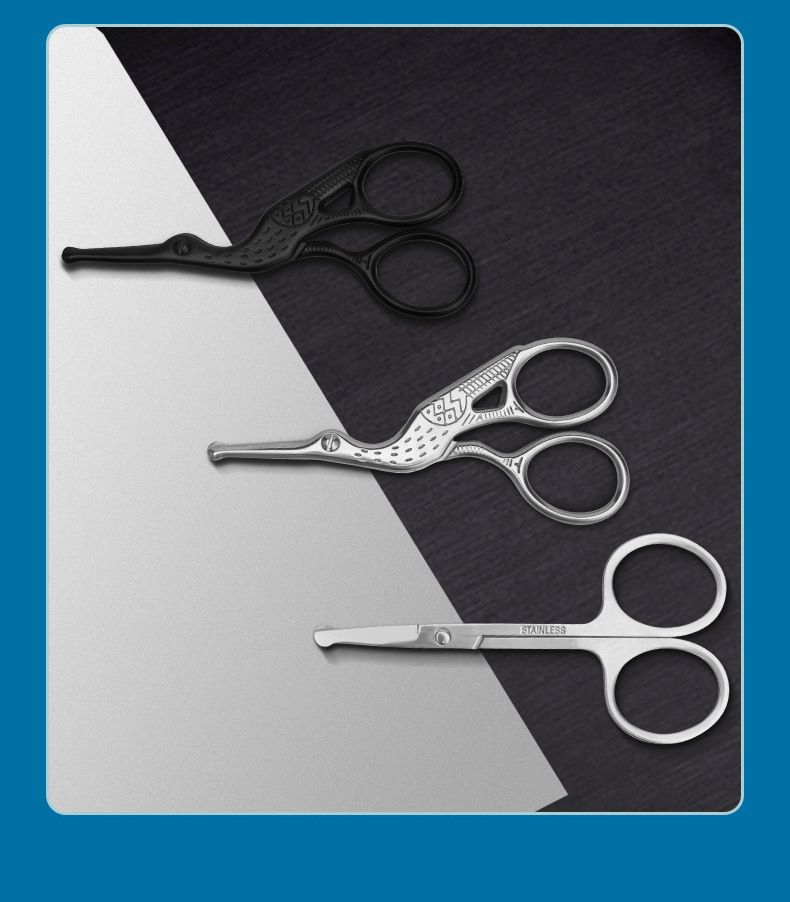 Premium Round Head Stainless Steel Nose Hair Scissors Multi Use Grooming Tool for Eyebrows, Beard & Ear Hair