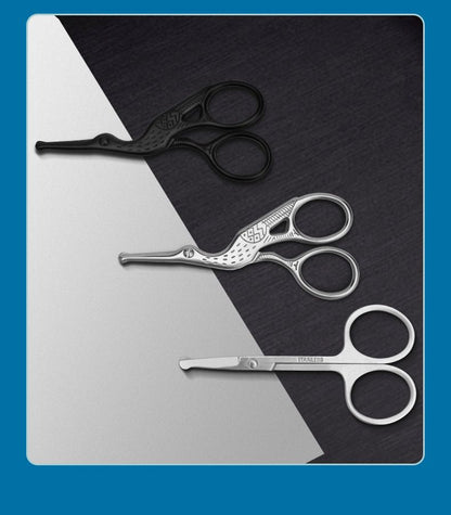 Premium Round Head Stainless Steel Nose Hair Scissors Multi Use Grooming Tool for Eyebrows, Beard & Ear Hair