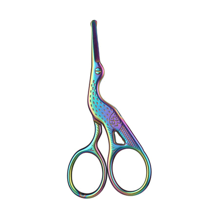Premium Round Head Stainless Steel Nose Hair Scissors Multi Use Grooming Tool for Eyebrows, Beard & Ear Hair