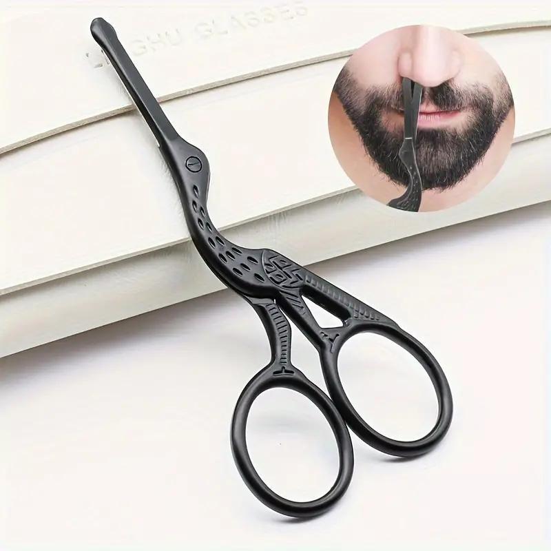 Premium Round Head Stainless Steel Nose Hair Scissors Multi Use Grooming Tool for Eyebrows, Beard & Ear Hair