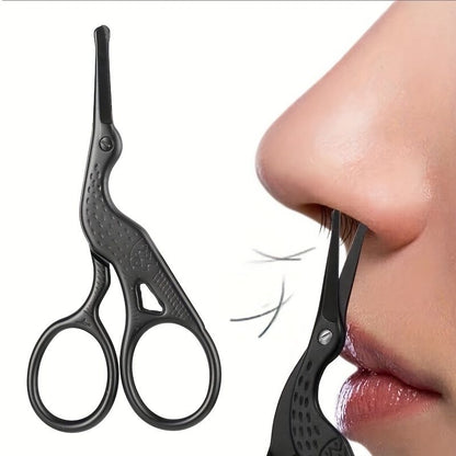 Premium Round Head Stainless Steel Nose Hair Scissors Multi Use Grooming Tool for Eyebrows, Beard & Ear Hair