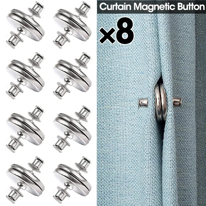 Magnetic Curtain Clip Strong Magnetic Button Clip for Window Screens, Blackout Curtains & Home Decor