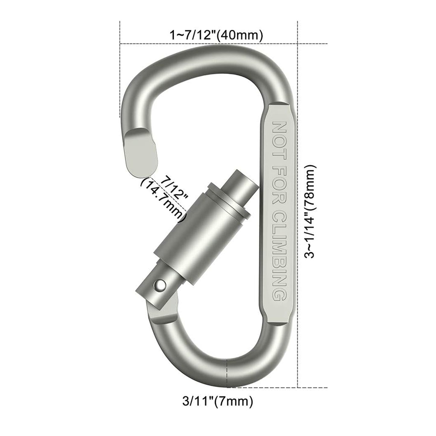 Heavy Duty Aluminum Carabiner Set for Keys, Camping & EDC, 50kg Tactical Hook for Backpacks, Keychains & Outdoor Gear