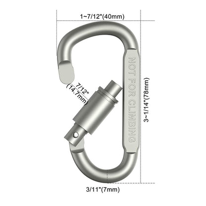 Heavy Duty Aluminum Carabiner Set for Keys, Camping & EDC, 50kg Tactical Hook for Backpacks, Keychains & Outdoor Gear