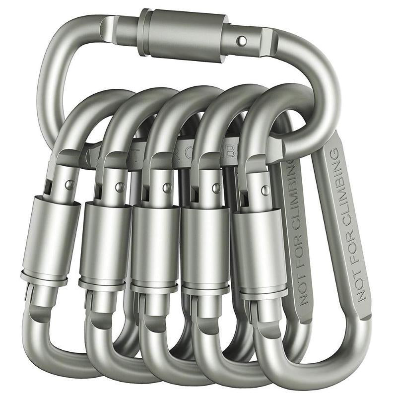 Heavy Duty Aluminum Carabiner Set for Keys, Camping & EDC, 50kg Tactical Hook for Backpacks, Keychains & Outdoor Gear