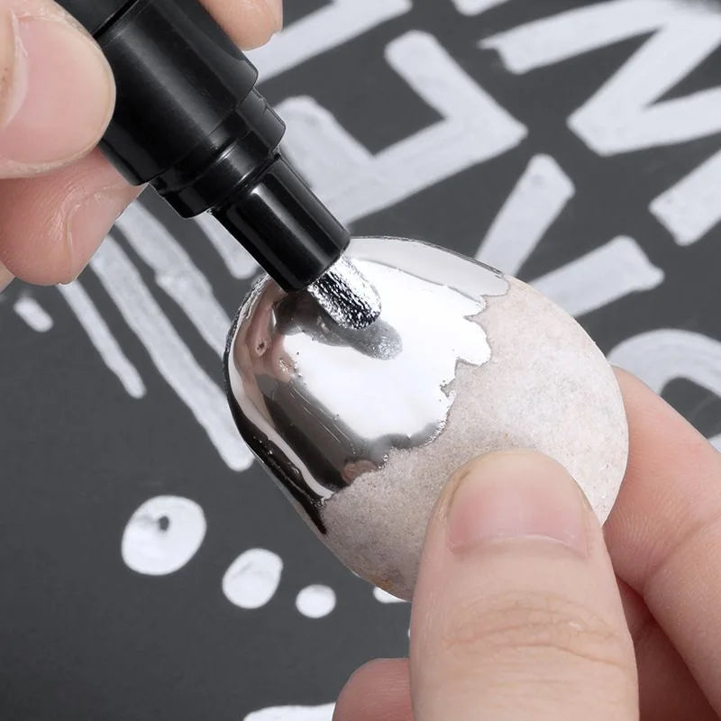 Chrome Reflective Marker Pens, Mirror Paint for Car Styling, DIY Art & Crafts, Gold & Silver Signature Markers