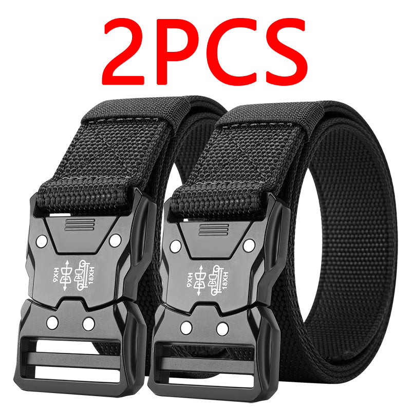 No-Hole Tactical Waist Belt, Automatic Buckle Design, Durable Unisex Belt for Hiking, Camping & Daily Wear