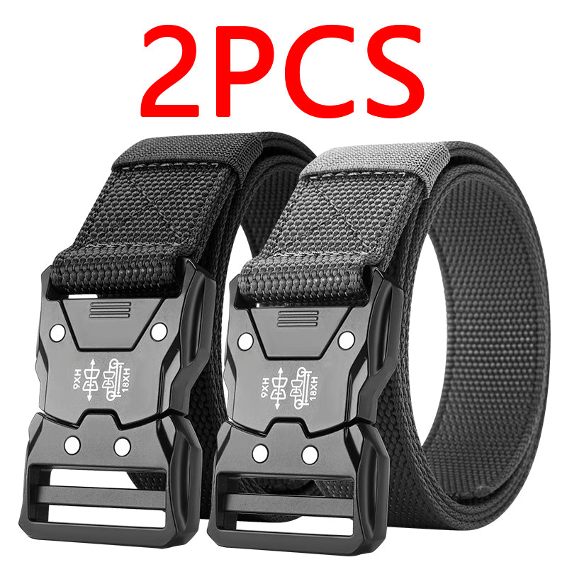 No-Hole Tactical Waist Belt, Automatic Buckle Design, Durable Unisex Belt for Hiking, Camping & Daily Wear