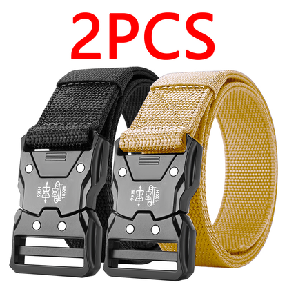 No-Hole Tactical Waist Belt, Automatic Buckle Design, Durable Unisex Belt for Hiking, Camping & Daily Wear