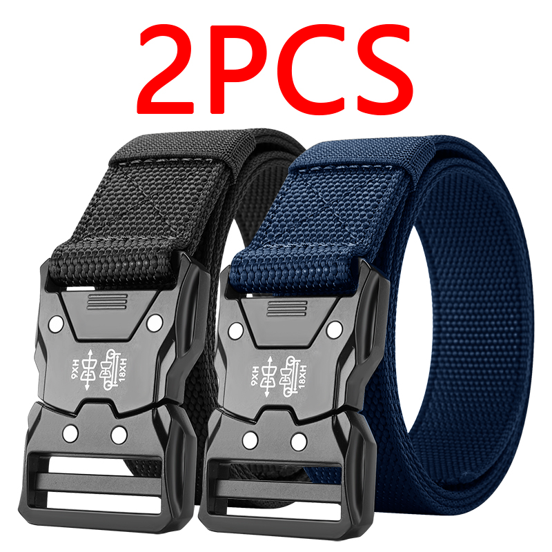 No-Hole Tactical Waist Belt, Automatic Buckle Design, Durable Unisex Belt for Hiking, Camping & Daily Wear