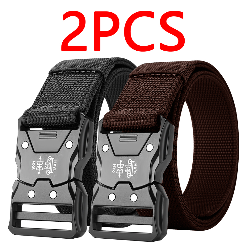 No-Hole Tactical Waist Belt, Automatic Buckle Design, Durable Unisex Belt for Hiking, Camping & Daily Wear