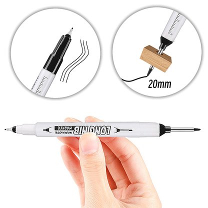 Double-Tip Deep Hole Long Head Nib Markers, Waterproof Multi-Purpose Pen for Metal, Woodworking & Bathroom Decoration
