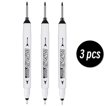 Double-Tip Deep Hole Long Head Nib Markers, Waterproof Multi-Purpose Pen for Metal, Woodworking & Bathroom Decoration