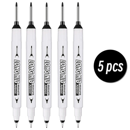 Double-Tip Deep Hole Long Head Nib Markers, Waterproof Multi-Purpose Pen for Metal, Woodworking & Bathroom Decoration